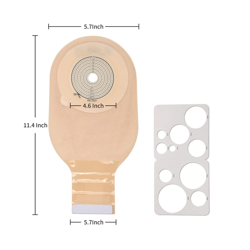 [Australia] - 20 pcs Colostomy Bags, Rainlotus Ostomy Bag one-Piece ostomy Supplies, 20mm-70mm Cut-to-Fit Drainable Pouches with Velcro Closure for Ileostomy Stoma Care 