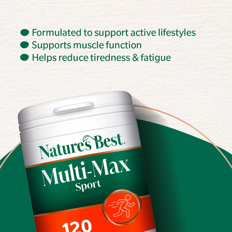 Nature's Best Multi-Max Multivitamin for Sport - Performance & Recovery Support - UK Made - 120 Tablets (2 Months' Supply)