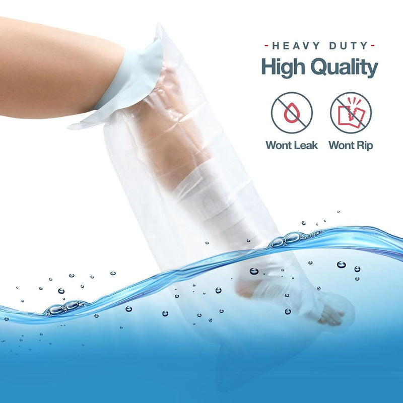 [Australia] - Medical king 100% Waterproof Cast Covers for Shower Leg 2pk Reusable Full Leg Cast Cover for Showering Cast Protector for Shower Leg Adult 