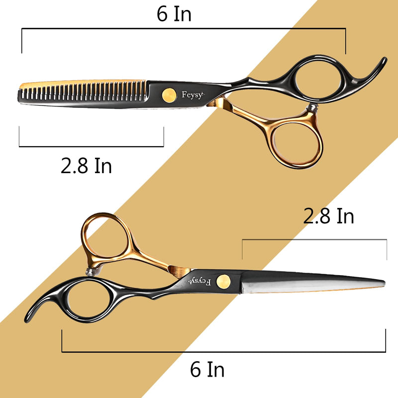 [Australia] - Fcysy Professional Barber Scissors Kit - Thinning Shears for Texturizing Hair Cuts, Salon & Wig Scissors Set for Women & Men Gold 13 Pcs 