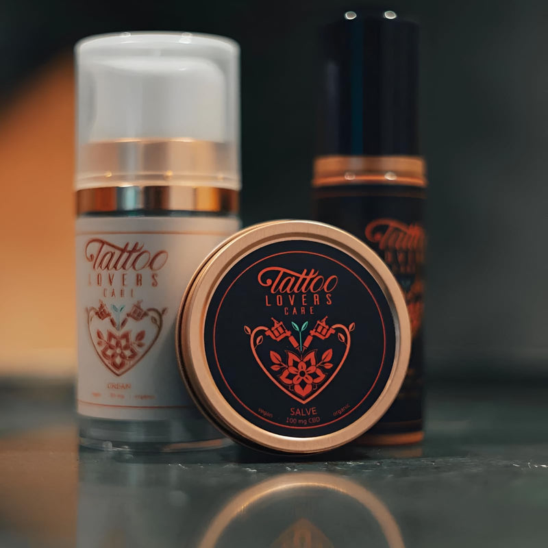 [Australia] - Tattoo Aftercare Salve, Cream, Foam Soap 3 Pack Bundle Moisturizer Set Promotes Skin Healing, Revitalizing for Redness, Swelling, Scabbing, Speed Up Healing Preserves Ink Jojoba Oil, Arnica, Shea 