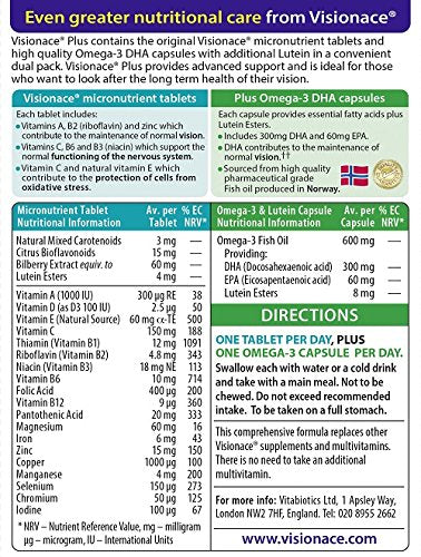 Vitabiotics Visionace Plus Tablets & Capsules, 28 Count (Pack of 1)