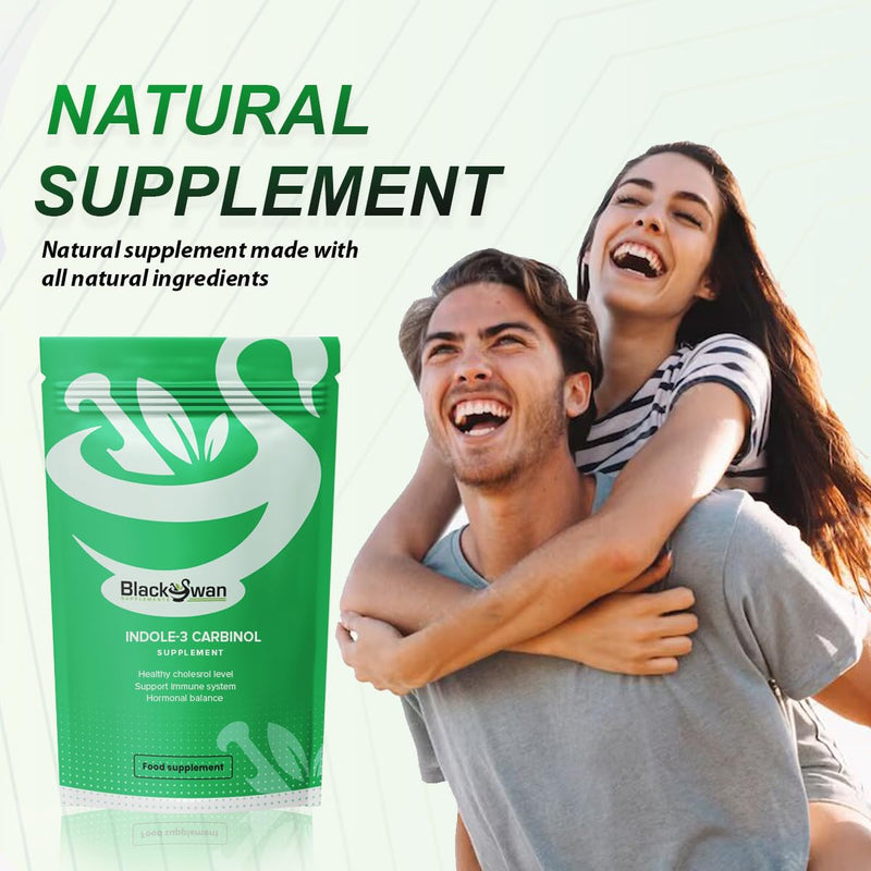 Black Swan Indole-3 Carbinol Capsules - 200mg Antioxidant Formula Hormonal Balance Immune System Detox Overall Wellbeing Natural Health Supplement - 120 Vegan Capsules 4 Month Supply 120 Caps