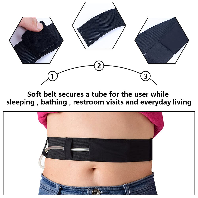 [Australia] - Peritoneal Dialysis Catheter Protection Belt, G-Tube/GJ Tube Holder PD Catheter Tube Support Band - Black (Small) Small 