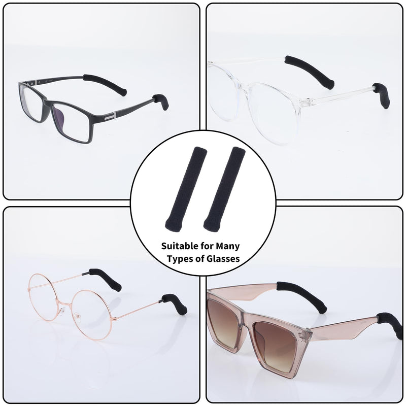 [Australia] - Glasses temple cover polyester, 4 pairs of glasses holders, non-slip glasses ear pads, soft glasses leg protectors, glasses accessories for sunglasses and sports glasses 