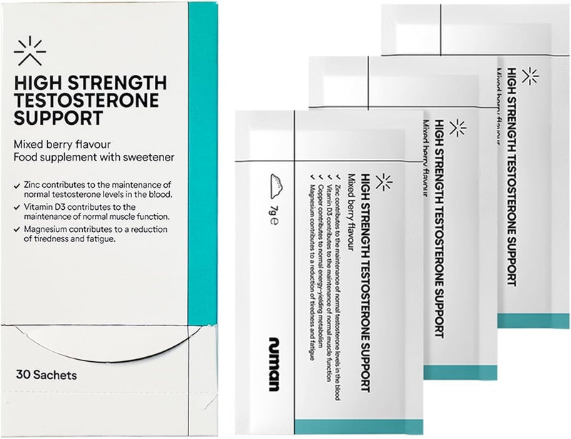 High Strength Testosterone Supplements for Men - Anabolic Supplement to Enhance Male Testosterone Levels Muscle Growth Strength Training & Reduces Fatigue - Daily Dietary Supplement - Berry Flavour