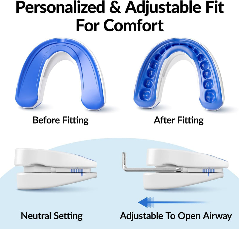 [Australia] - VitalSleep Anti-Snoring Mouthpiece + Cleaner, Men's Size – Adjustable, Custom-Fit Snoring Remedy – Comfortable Sleep Aid Mouthguard for Restful Nights – USA-Made, FDA-Cleared 