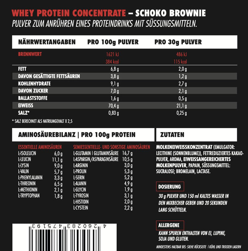 [Australia] - Big Zone BATTLE WHEY | Whey Protein Concentrate Protein | Delicious quality made in Germany | 1000g 1KG powder (chocolate brownie) chocolate brownie 