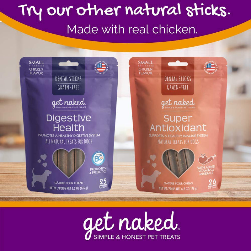 Get Naked Grain Free 1 Pouch 6.2 Oz Joint Health Dental Chew Sticks, Small Chicken 6.2 Ounce (Pack of 1) - PawsPlanet Australia