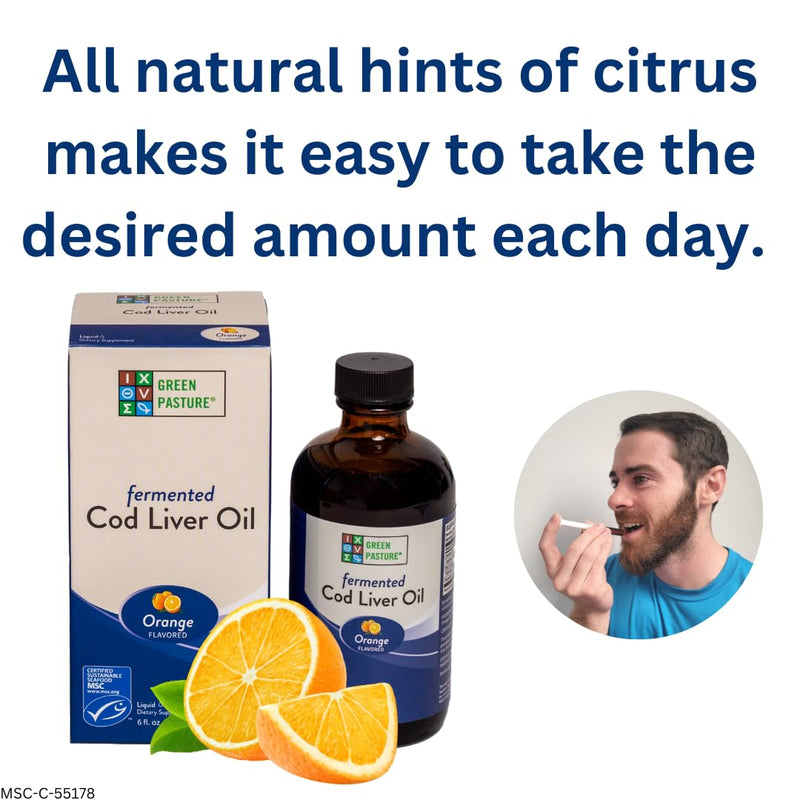 [Australia] - Green Pasture - Fermented Cod Liver Oil Liquid - 6 fl. oz. - Orange 6oz Orange 