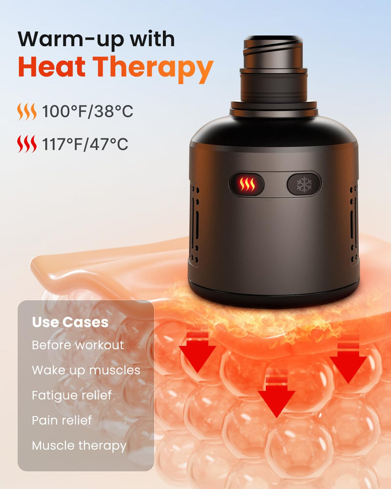[Australia] - RENPHO Massage Gun Head with Heat and Cool for Model RP-GM171-N1, R-WMG08, Percussion Muscle Massager Attachment, Portable Rechargeable Handheld Accessory 