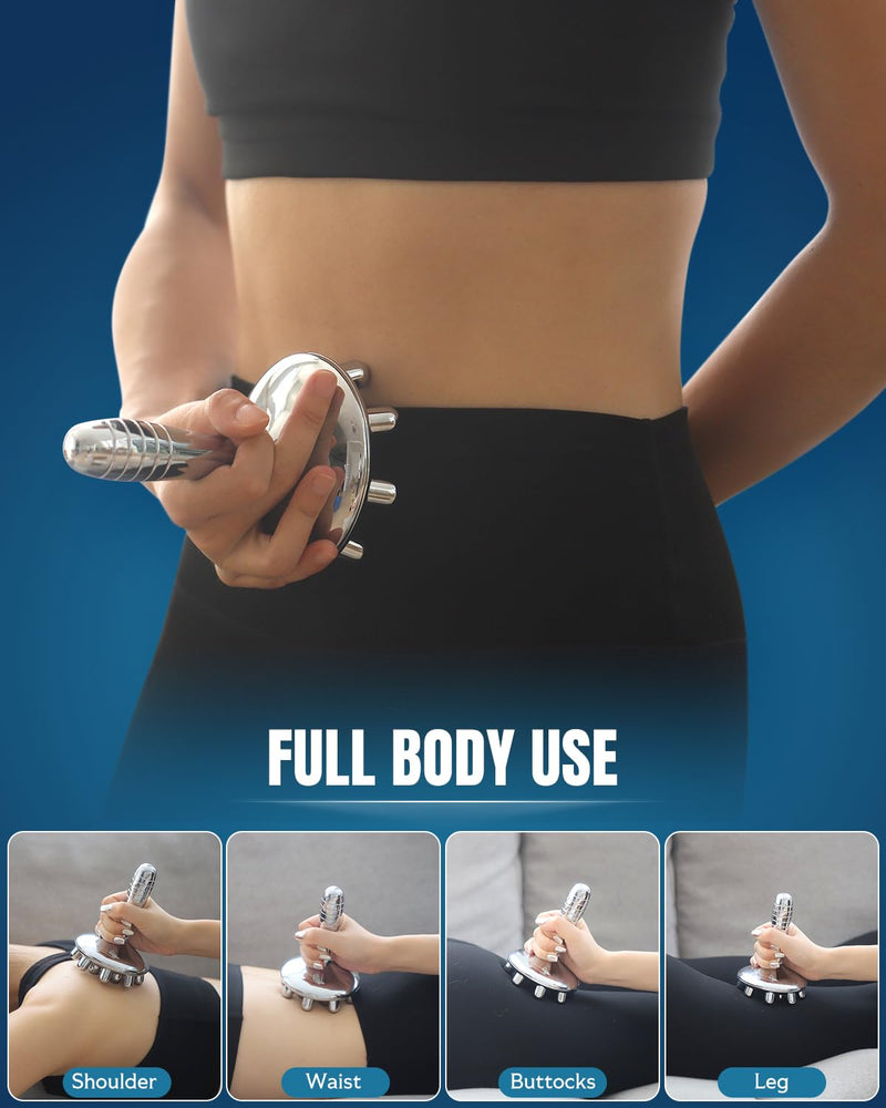 [Australia] - ONUEMP Stainless Steel Cellulite Massager, Fascia Massage Tool Maderoterapia Kit for Gua Sha, Ice Body Sculpting, Lymphatic Drainage, Cellulite Remover, Deep Tissue Pain Relief 