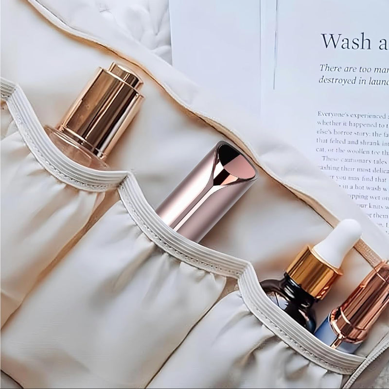 [Australia] - Women Facial Hair Removal Device Battery Operated with 2 Replacement Heads,Ladies Face Shaver for Peach Fuzz Upper Lip,Chin,Facial Hair Removal for Women 1 gold +2 heads 