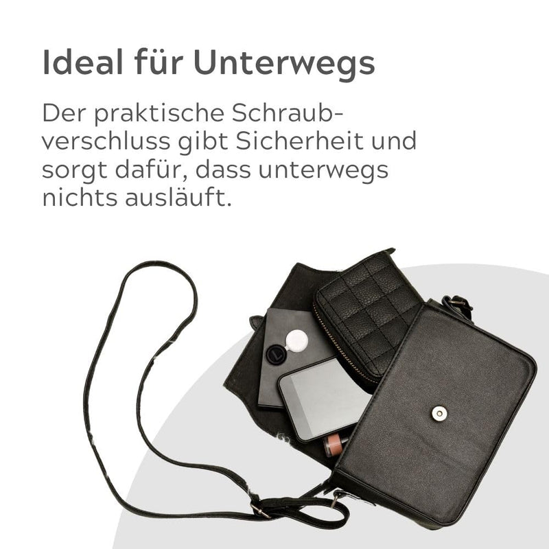 [Australia] - MAGNIVISION contact lens case with left-right marking in black and white design, contact lens case for hygienic storage of hard and soft contact lenses, classic style 