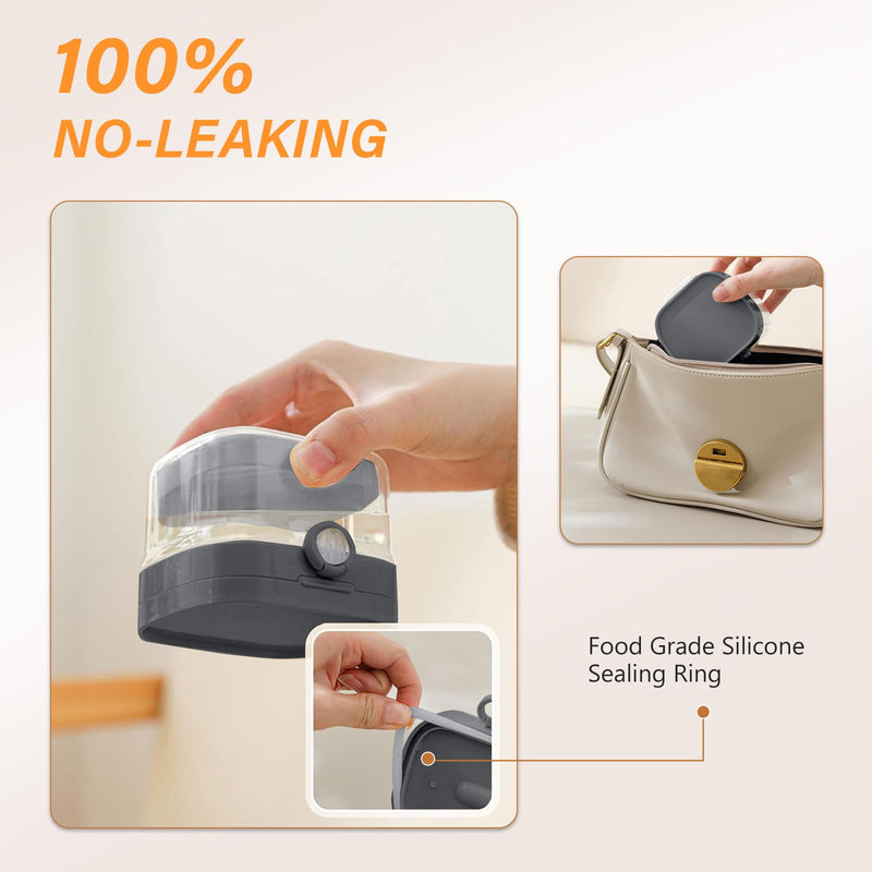 [Australia] - Retainer Case,Denture Case Retainer Cleaning Case, No-Leak Denture Bath Box Cup, Complete Clean Care for Dentures, Mouth Guard, Night Guard & Retainers with Mirror,Hook,Bite adhesive and Brush(Grey) Grey 