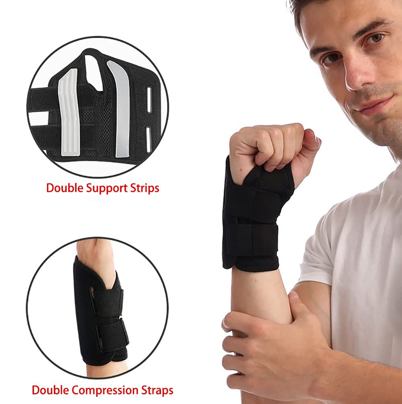 [Australia] - NuCamper Wrist Brace Carpal Tunnel Right Left Hand for Men Women Pain Relief, Night Wrist Sleep Supports Splints Arm Stabilizer with Compression Sleeve Adjustable Straps,for Tendonitis Arthritis Right Hand-Gray Small/Medium (Pack of 1) 