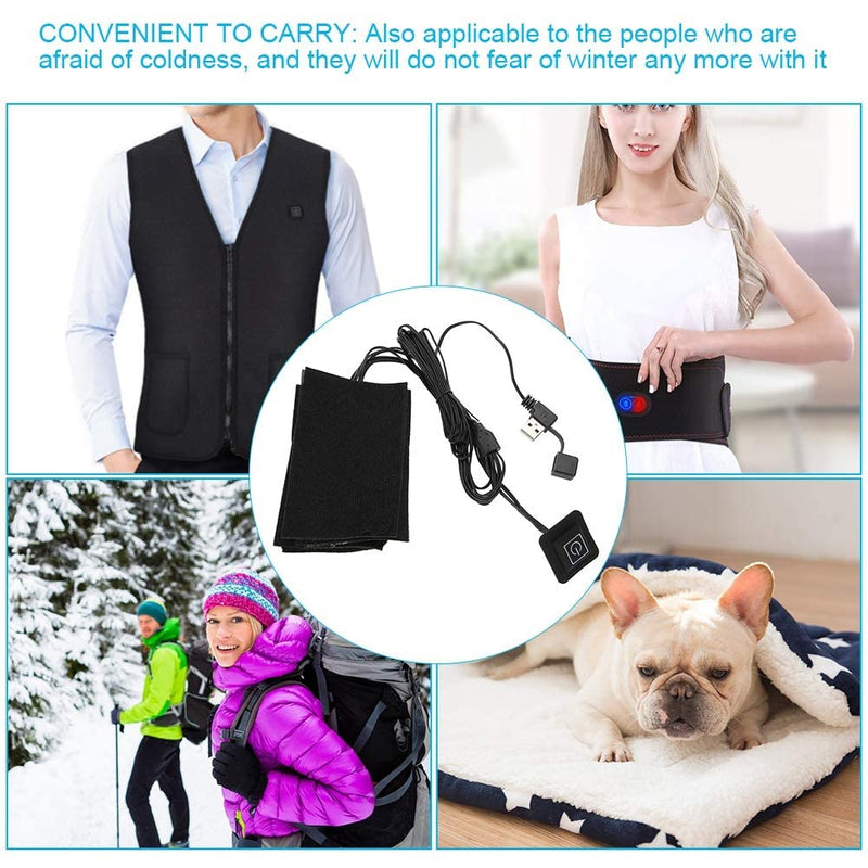[Australia] - USB Electric Cloth Heater, Five Portable Waterproof Foldable Heating Pads Adjustable Temperature Heating Element Warmer Tool 