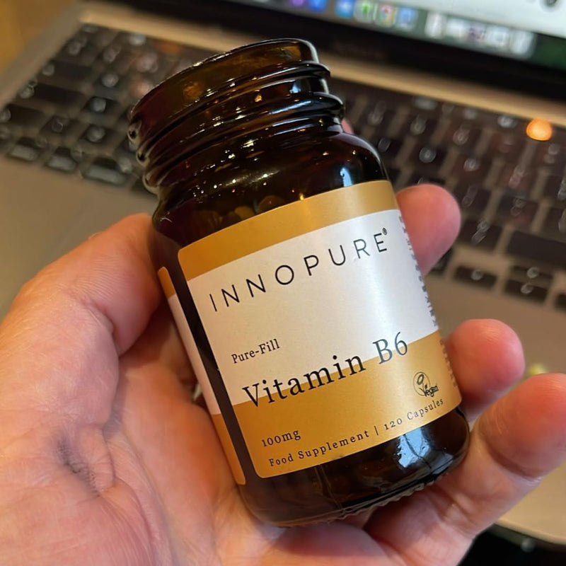 INNOPURE Vitamin B6 Capsules 100mg - Pure-Fill (No Fillers or Binders) High Strength Vitamin B6 Supplement, 1 Daily Capsule (Not Tablets) 120 Capsules