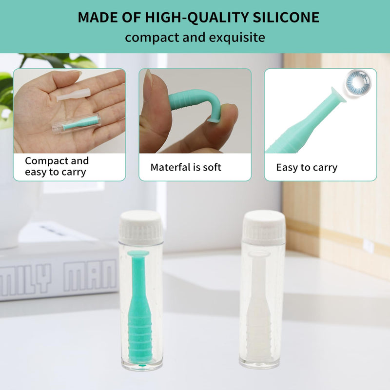 [Australia] - Pack of 4 contact lens suckers, hard lenses, contact lens insertion aid with bottle, silicone contact lens remover with suction cup, contact lens sucker, contact lens helper, lens remover accessories 