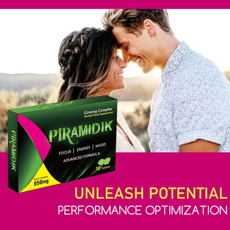 NEW PIRAMIDIK 10 Pills 650mg - Stronger & Harder Enhanced Strength & Firmness for Men - Designed to Boost High Stamina, Performance & Natural Male Enhancing Food & Herbal Supplement