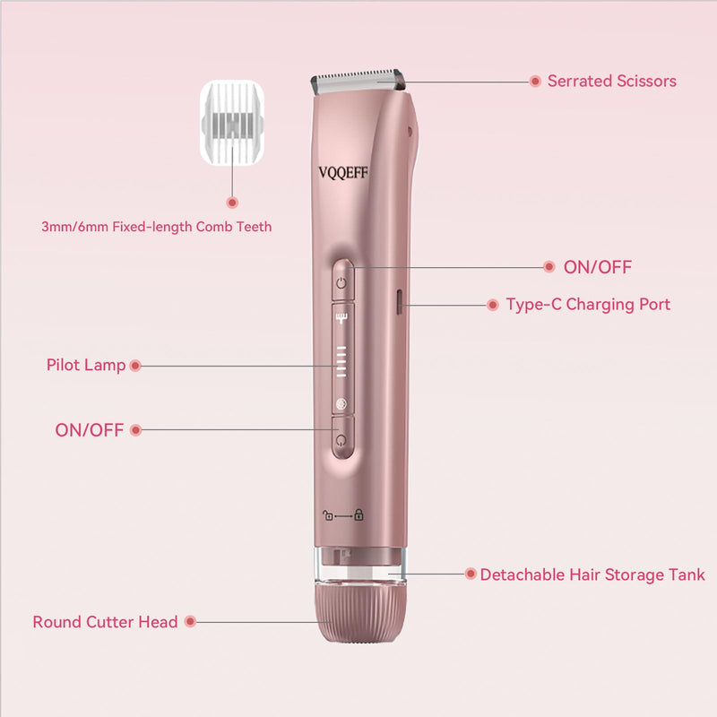 [Australia] - Bikini Trimmer for Women 2 in 1 Electric Razors IPX7 Waterproof Wet & Dry Use Womens Electric Razor Dual Head Shaver for Bikini Underarm Leg Arm Body Face, Pink 