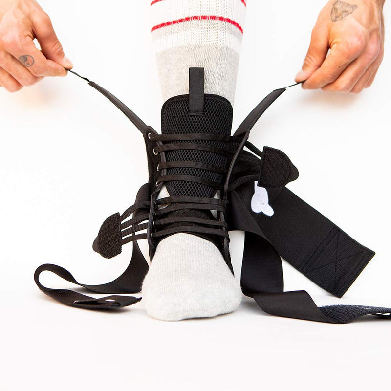 [Australia] - Space Brace 2.0, Quick Lace Up Ankle Brace - Pair | For Basketball, Bmx, Mtb, Running and Skateboarding! Ankle Wrap for Men, Women & Children | Made for Sports | Small 