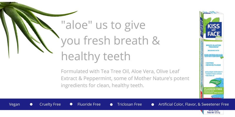 [Australia] - Kiss My Face Gel Teeth Whitening Fluoride Free Toothpaste (Pack of 3), Tea Tree, 13.5 Ounce (2434503EAF) Whitening,Fluoride Free 4.5 Ounce (Pack of 3) 