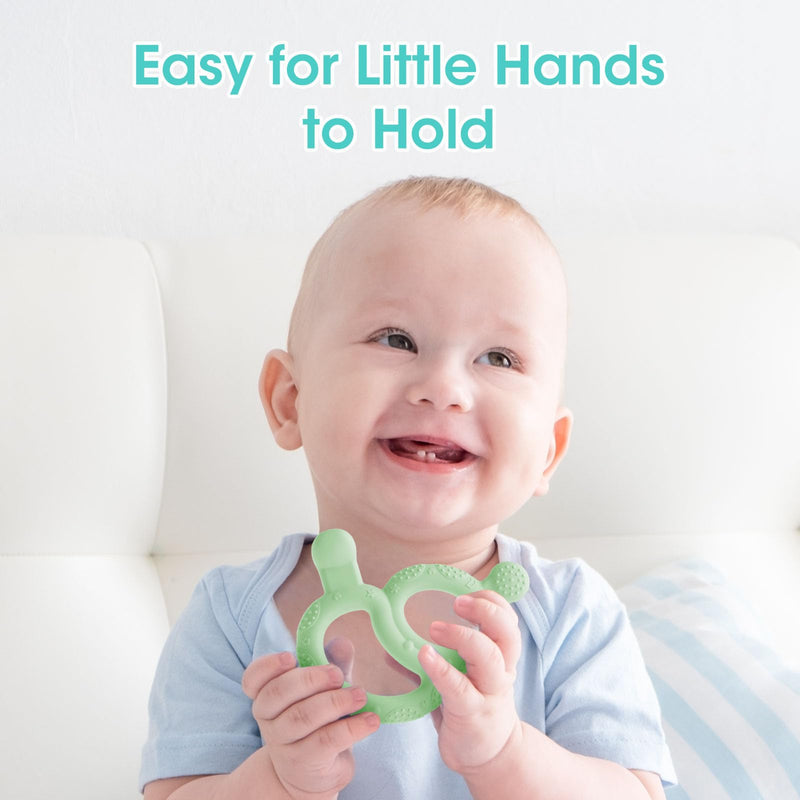 [Australia] - 3 Pack Baby Teething Toys for Babies 3-6 Months, Silicone Teething Ring Toys for Babies 6-12 Months, BPA Free Soft and Dual Textured Nipple Teether Relief Soothing Sore Gums Chew Infant Sensory Toys 