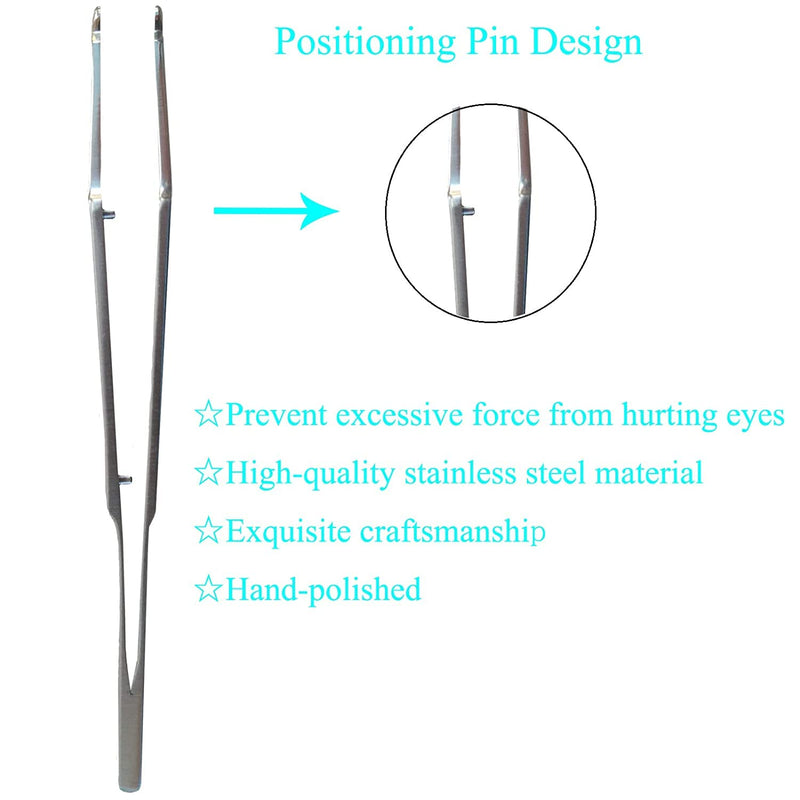 Meibomian Gland Expressor Professional Forceps Premium Stainless Steel Eyelid Massage Tweezers for Dry Eyes, High Precision Tweezer Tools - Rectangle Tip