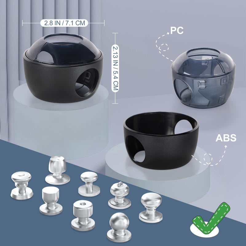 [Australia] - Improved Door Knob Covers Child Proof Door Handle Covers Child Safety, Baby Proof Door Knob Locks for Kids, 4 Pack (Clear-Black) Clear-Black 