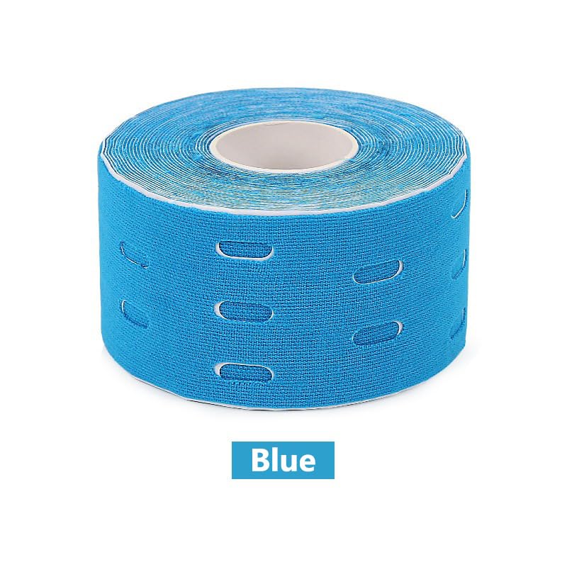 RooRuns Kinesiology Tape, (1 Roll) Original Cotton Elastic Premium Athletic Tape, Hypoallergenic and Waterproof K Tape for Muscle Pain Relief and Joint Support Blue