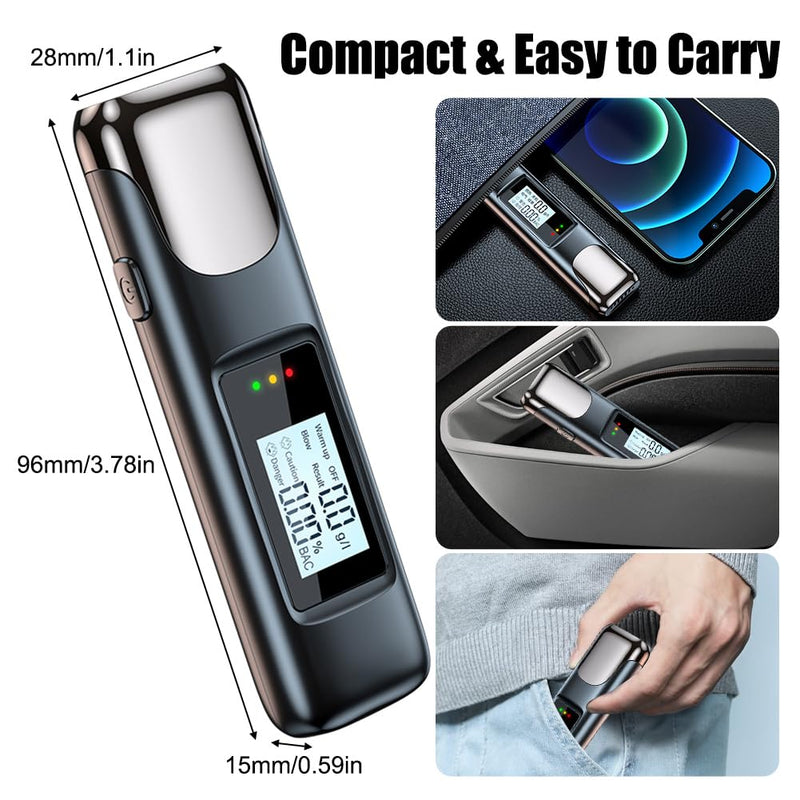 [Australia] - Portable Breathalyzer High Precision Alcohol Tester with LED Digital Display, Drunk Alarm Reminder for Home or Party Use 