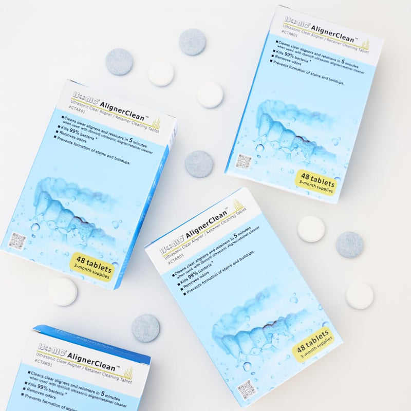 [Australia] - iSonic AlignerClean™ CTAR01x4, Ultrasonic Cleaning Tablet for daily cleaning of aligners/retainers, dental appliances, night guards, cpap components. 48 Tablets x4 pack 