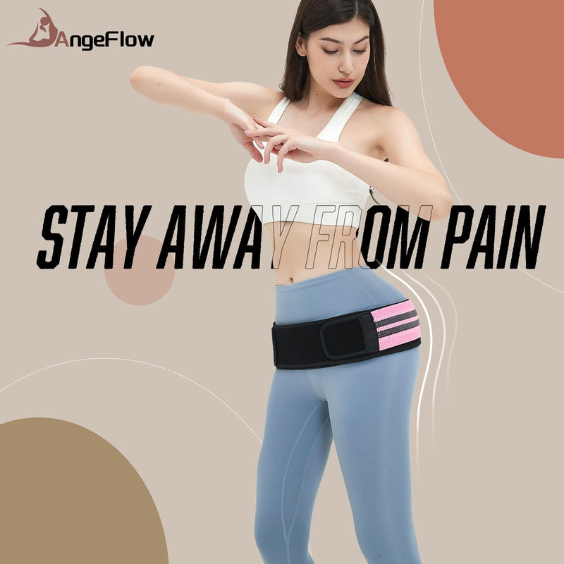 Sacroiliac Belt - SI Joint Belt for Alleviate Sciatica,Joint,Pelvis,Lower Back,Leg and Sacral Nerve Pain Caused by Si Joint Dysfunction -Adjustable Pelvis Hip Belt for Women and Men (Pink 32"-47") Large Pink