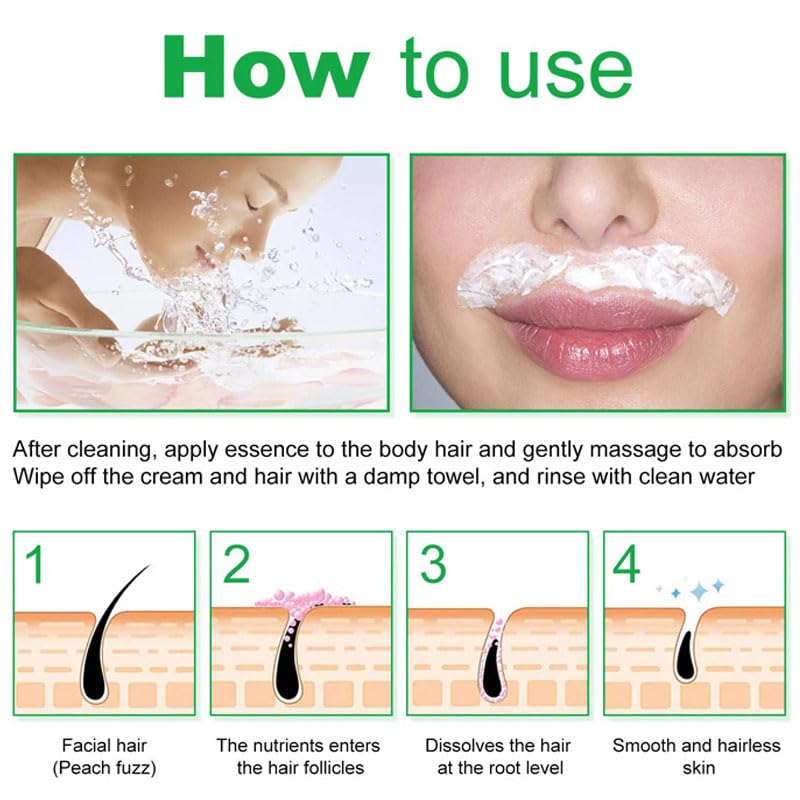 [Australia] - Facial Depilatory and Hair Removal Cream for Women, Aloe Vera Facial Hair Removal Cream for Upper Lip and Chin for Face Hair Remover for Body Sensitive Skin Gentle and Non-Irritating (2PCS) 