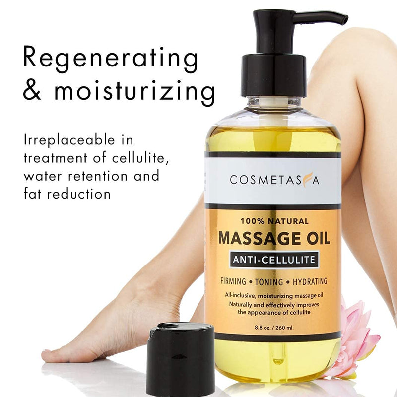 [Australia] - Cellulite Massage Oil, Gel & Mitt - Natural Hot Cream Massage Gel, Oil & Massager - Firm, Tone, Tighten & Moisturize Skin. Soothes Muscles 8.8 Fl Oz (Pack of 1) 