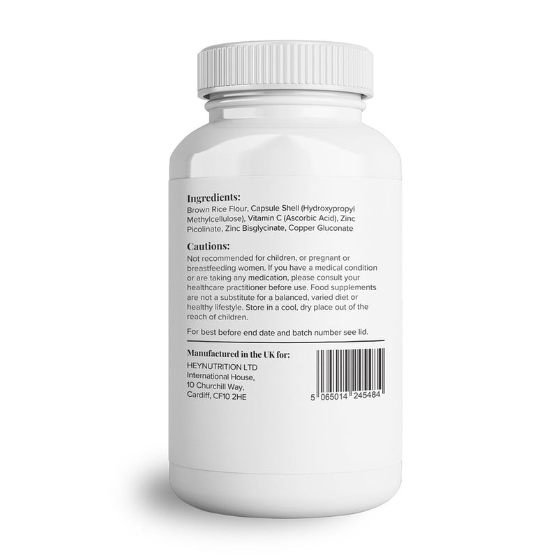 Theonia Zinc Complex – Supports Immune, Skin & Digestive Health – High Absorption Zinc with Vitamin C, Probiotics & Natural Blends – 30 Vegan Capsules
