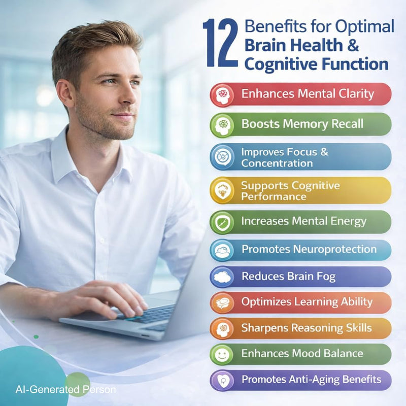 Brain Supplements for Memory and Focus, Daily Clarity Support Targeted Daily Nutrition with Carefully Selected Ingredients for Consistent Use (90 Count, 1) 90 Count (Pack of 1)