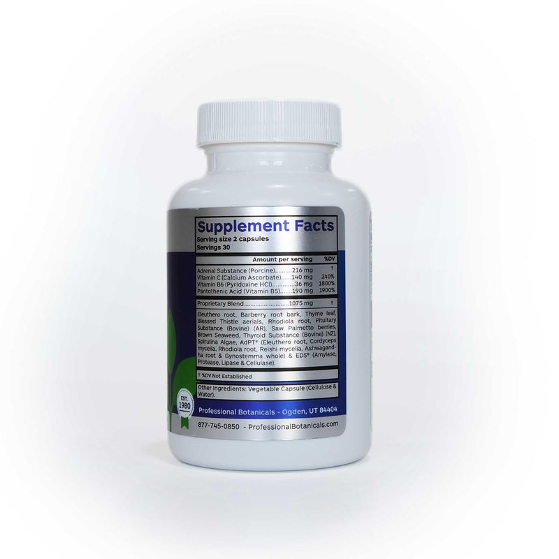 Professional Botanicals Adrenal Complex Supplement – Supports Healthy Adrenal Function, Stress Relief, and Energy Levels – 90 Vegetarian Capsules