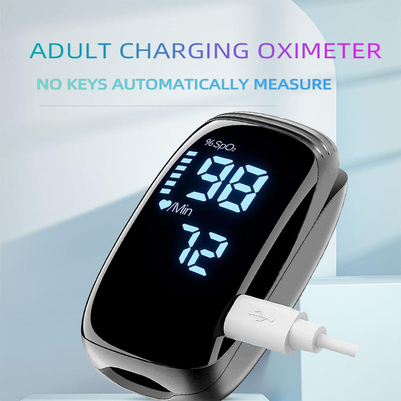 Finger Pulse Oximeter, Fingertip Blood Oxygen Saturation with Pulse Monitor, Oximeter with Lanyard, Pulse Oximeter for Sport and aviation use (LED black) LED black