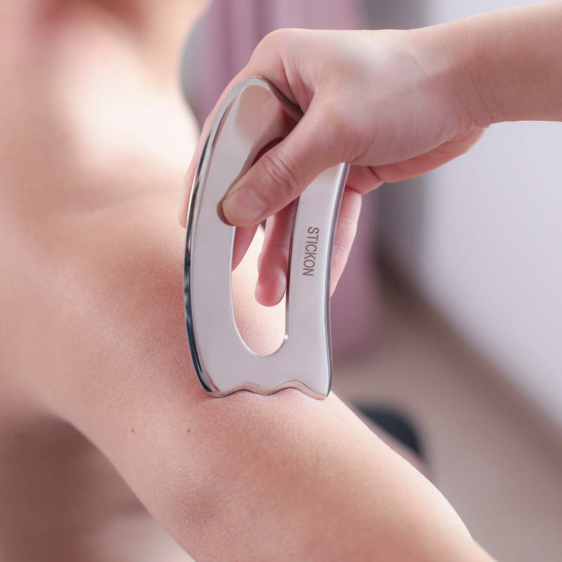 [Australia] - STICKON Stainless Steel Gua Sha Scraping Massage Tool IASTM Tools Great Soft Tissue Mobilization Tool (STICKON-05) 