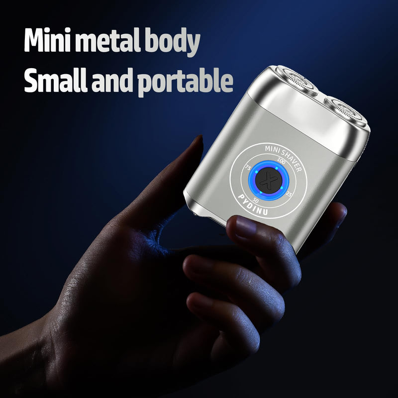 Mini Electric Shaver, 2025 New Upgrade Pocket Dual-Head Electric Shaver, Travel Portable Beard Trimmer for Men, Waterproof Mini Razor, USB C Rechargeable (Silver) Silver