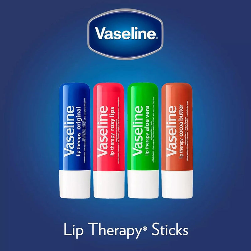 Vaseline Lip Therapy Variety 8-Pack, Moisturizing Lip Balm with Vitamin E, 0.16 Oz Ea 0.16 Ounce (Pack of 8)