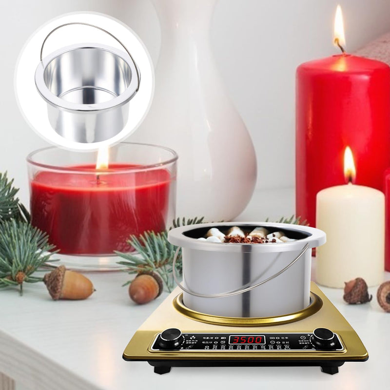 Wax Melter Inner Pot Aluminum Wax Warmer Replacement Bowl for Hair Removal 4.92 Inch Non-Stick Design with Ergonomic Handle for Easy Cleaning
