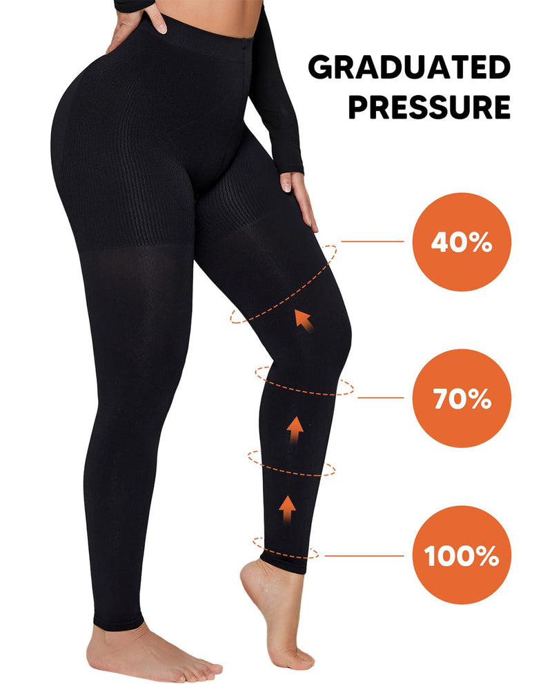 [Australia] - 8-15mmHg Medical Compression Pantyhose for Women Graduated Support Hose Leggings Tight for Varicose Veins Large-X-Large Black 