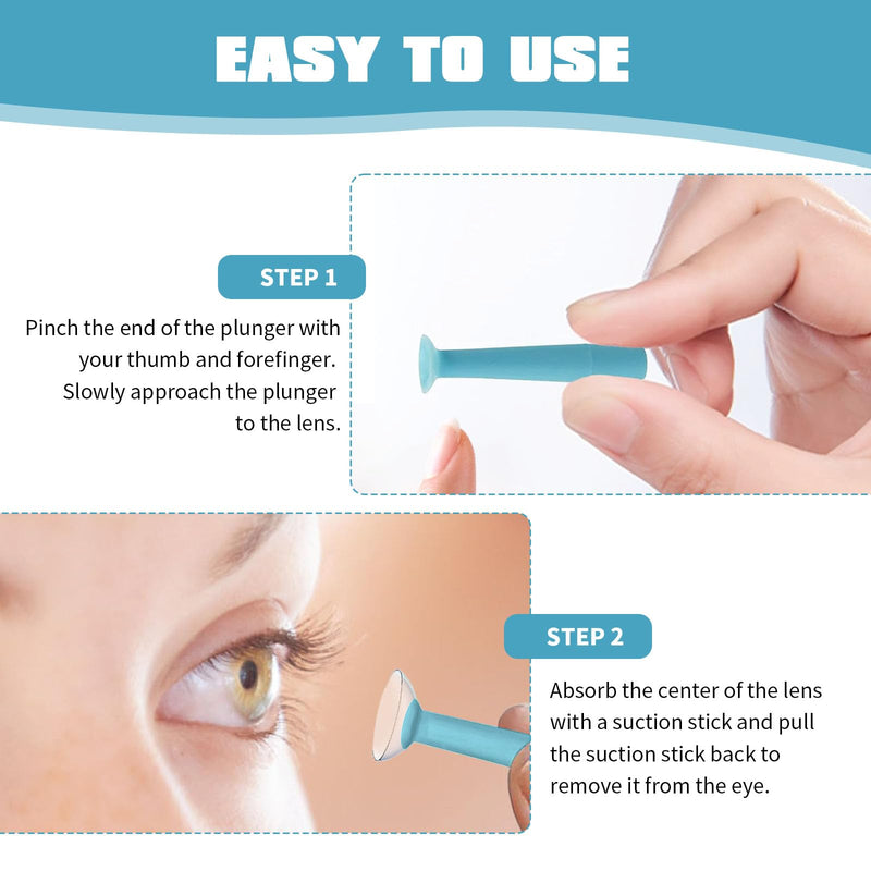 [Australia] - Pack of 6 contact lens insertion aids, contact lens suckers, contact lens removers, contact lens suckers, contact lens suckers, hard lenses, for soft and hard lenses (blue) 