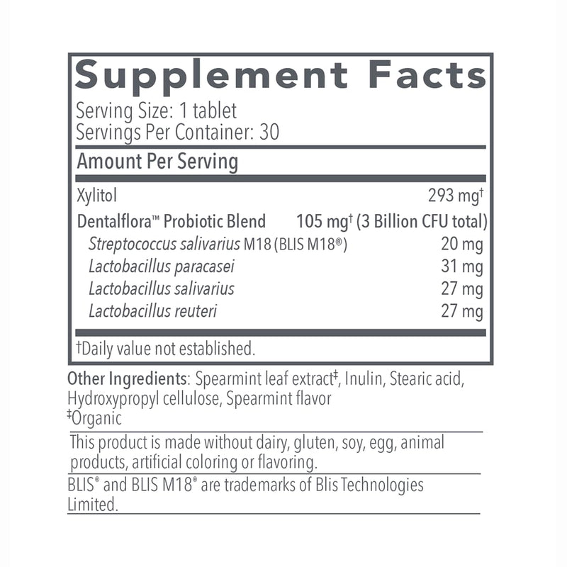 [Australia] - Biocidin Dentalflora Oral Probiotic - Supports Oral Microbiome & Teeth Care - Helps Reduce Formation of Dental Plaque - Breath Freshener Tablets (30 Mint Fresh Tablets) 
