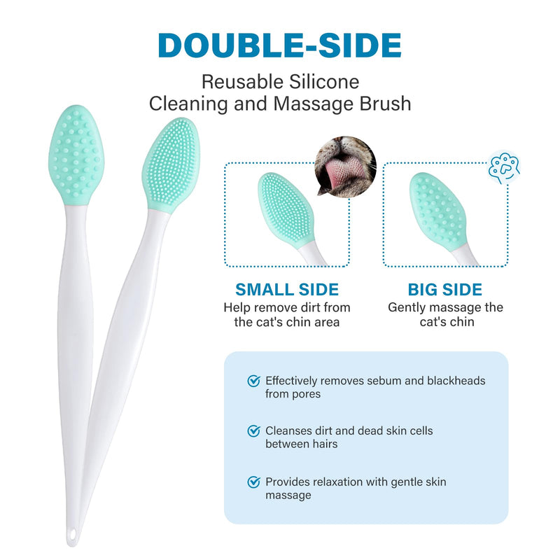 Cat Chin Acne Cleanser - Deep Cleansing & Soothing Formula | Gentle & Effective Black Chin Treatment - Silicone Brush Included - 2.03 fl. oz Blue - PawsPlanet Australia