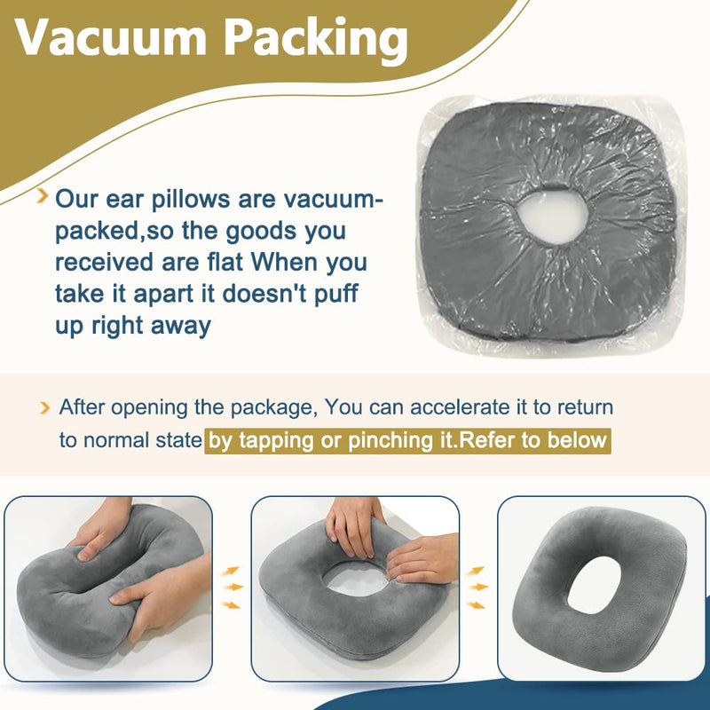 [Australia] - Piercing Ear Pillow with Holes for Ear Pain Side Sleeping Donut Pillows Cnh Pressure Sore Relief Inflammation Ache Cushion Ear Guard Pad with a Strap Ultimate Comfort and Protection 