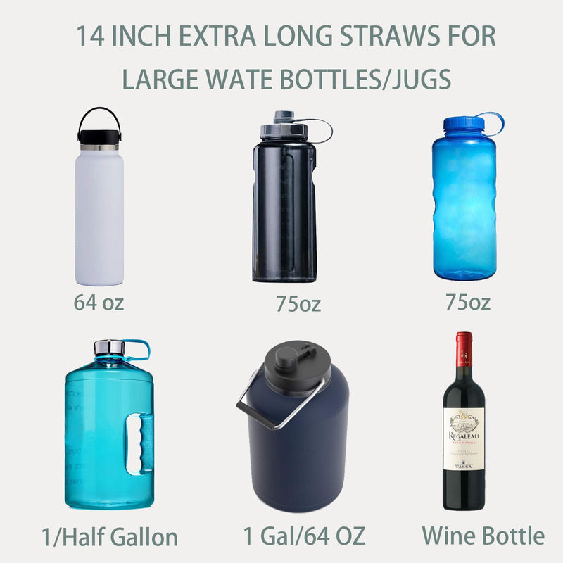 [Australia] - Pastel Color 14” Extra Long Silicone Replacement Straw for 40 oz Stanley Cup, Reusable Flexible Tall Giant Big Drinking Straw for Quencher Tumbler,1Gallon/64 oz Water Bottle,Hydro Jug-6 pack 14 INCH BEND PASTEL STRAWS 